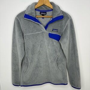 PATAGONIA Gray Snap T Pullover Fleece Sweatshirt